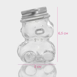 Цена за 2 шт. Баночка для мёда и варенья Доляна «Медвежонок», 40 мл, 5×6.5 см, стекло, прозрачная