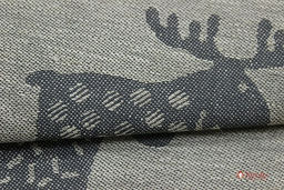 Полулен жаккард Лоси цв.серый/мокрый асфальт, ш1.6м, лен-51%, хлопок-49%, 220гр/м.кв. - Купава фото 5