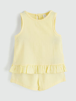 Bisiklet Yaka K?z ?ocuk Bluz Ve ?ort 2li