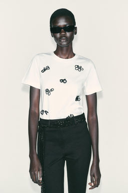 JEWEL BOW T-SHIRT - Zara фото 2