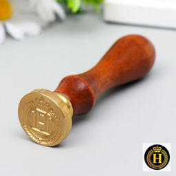 Печать для сургуча с деревянной ручкой «Корона с буквой H», 9×2.5×2.5 см