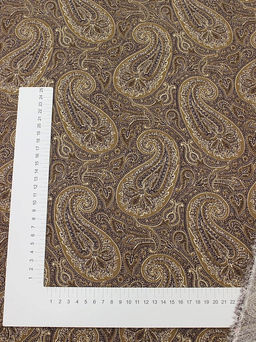 Импорт. хлопок Крупные огурцы цв.коричневый, ш.1.45м, хлопок-100%, 100гр/м.кв - Купава фото 5