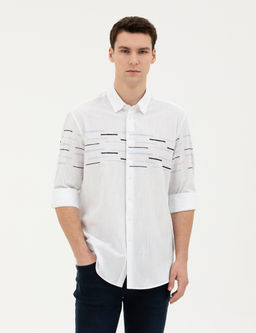 Lacivert Slim Fit Uzun Kollu G_mlek