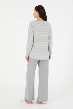 Женский пижамный комплект серого меланжевого цвета Неожиданная скидка в корзине - U.s. polo assn фото 4