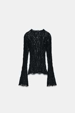 LACE LONG SLEEVE TOP - Zara фото 10