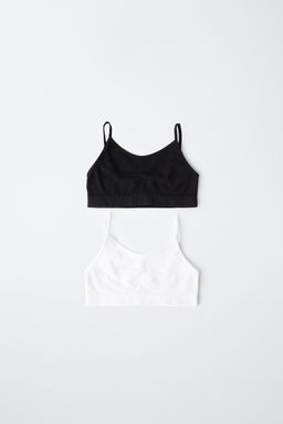 8-14 A?OS/ PACK DOS TOPS SEAMLESS / Blanco / Negro