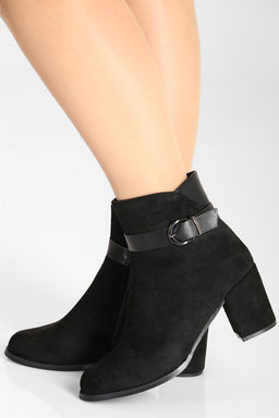 Ботинки женские замшевые черные