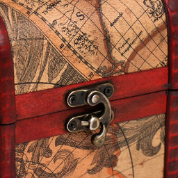 Шкатулка для украшений «Сундук. Карта путешественника», для мелочи, состаренная, дерево, 11×17.5×11.5 см, МИКС