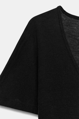 CAMISETA FLUIDA MANGA CORTA / Negro - Zara фото 6