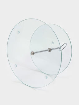 Фруктовница 2-х ярусная круглая Доляна, d=25/20 см, стекло, прозрачная  фото 3