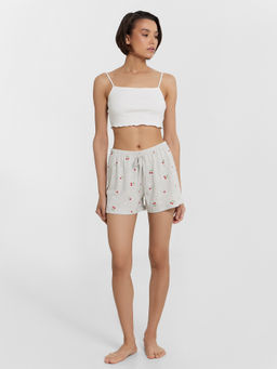 ШОРТЫ ЖЕНСКИЕ вишни на сером меланже 132292 - Mark formelle фото 4