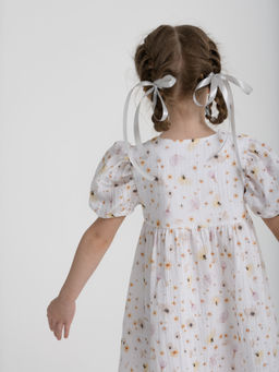 Платье для девочки на пуговицах, белый/цветочек - Lesi kids фото 11