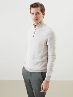 Dik Yaka Uzun Kollu Erkek Triko Kazak