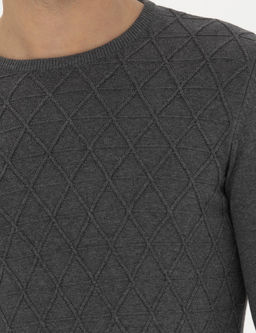 Серый меланжевый приталенный трикотаж с круглым вырезом - Cacharel фото 7