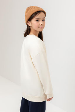 КР 302670-1/молочный джемпер (свитшот) для дев
