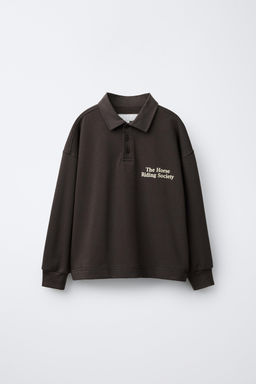 VELVET TEXT POLO SHIRT