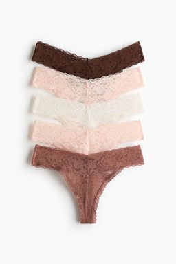 Pack de 5 bragas thong de encaje