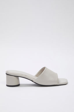 Trendyol Shoes Ekru Kare Burun Kad?n Blok Topuklu Terlik TAKSS25TO00064 - Trendyolmilla фото 5