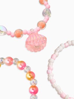 Цена за 2 шт. Браслеты детские «Выбражулька. Жемчужина желаний», набор 3 шт. розовый