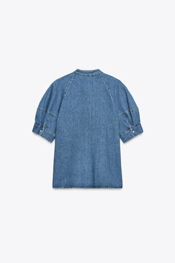 ZW COLLECTION DENIM SHIRT WITH TIE - Zara фото 8