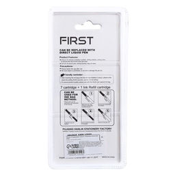 Ручка перьевая, (7 синих картриджей, поршень) блистер, МИКС