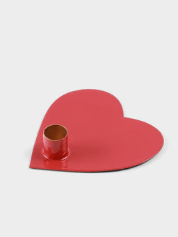 Подсвечник на 1 свечу в форме сердца Love is, 12.5?12.5?3 см, красный