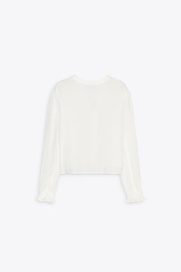 SHORT BLOUSE WITH CUTWORK EMBROIDERY - Zara фото 16