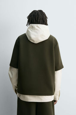 STUDDED NEOPRENE-EFFECT SWEATSHIRT - Zara фото 3