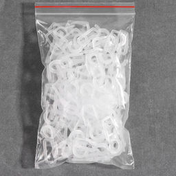 Цена за 100 шт. Крючок для штор, на кольцо, 35×15 мм, прозрачный