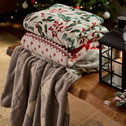 Плед светящийся в темноте «Этель. Елочки», 180×200 см, корал-флис