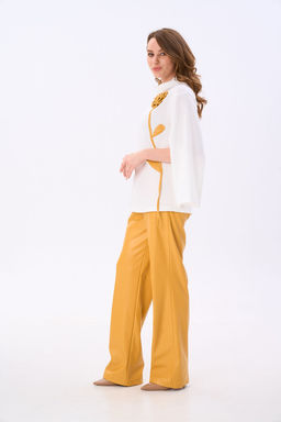 Костюм NIKVA н922-7 молоко и горчица  фото 3