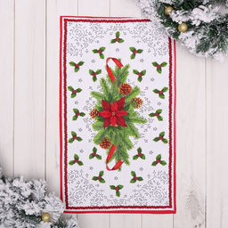 Полотенце кухонное новогоднее Паунсетия 35х60 см, 160 г/м2