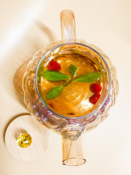 Чайник заварочный 1л стеклянный с бамбуковой крышкой OLS-339-23