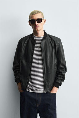LEATHER EFFECT BOMBER JACKET - Zara фото 10