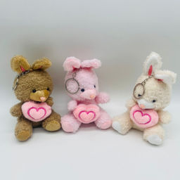 Мягкая игрушка брелок Кролик с сердечком в ассортименте