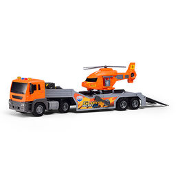 Машина "Тягачь" с вертолетом, 1:16 (свет, звук) в коробке