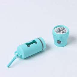 Контейнер с фонариком, пакеты для уборки за собаками (рулон 15 шт), голубой - Пушистое счастье фото 3