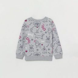 CRB wear/CWKG 62809-11-282 Джемпер модель свитшот для девочки, светло-серый меланж/Ex.Cherubino  фото 3