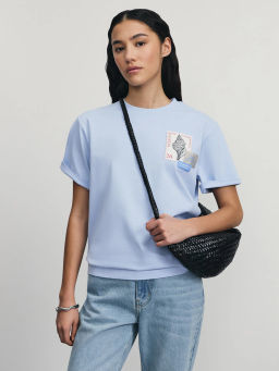 Футболка из хлопка с нашивками / Zarina