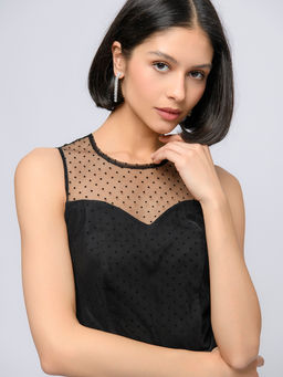 Комбинезон черный без рукавов с фатиновой вставкой - 1001dress фото 5