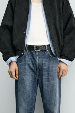 CINTUR?N PIEL GRABADA / Negro