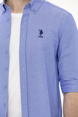 Мужская синяя базовая рубашка с длинным рукавом Неожиданная скидка в корзине - U.s. polo assn фото 7
