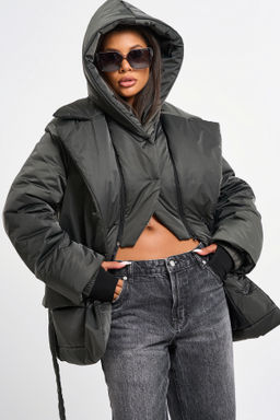 Куртка утепленная со съемным капюшоном торф