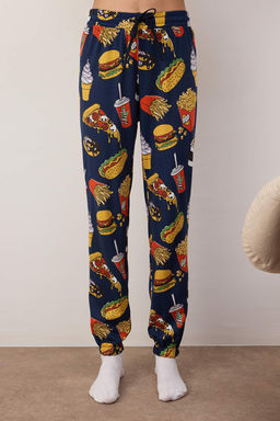 Trendyolmilla Kiremit Slogan Nak?sl? Desenli Sweatshirt-Jogger Orme Pijama Tak?m? THMAW23PT00064  фото 15