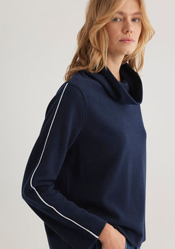 Bogazl? Kol Detayl? Lacivert Tisort