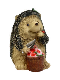 Садовая фигура из полистоуна «Ёжик с цветочным горшком», 20×16×26 см