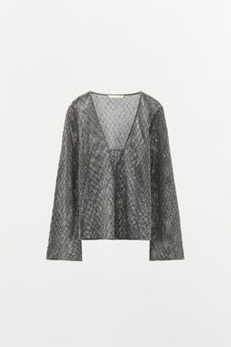BEADED CROCHET TOP - Zara фото 6