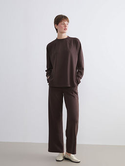 Oversize Modal Kar???ml? Kad?n Sweatshirt