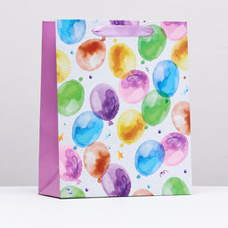 Пакет ламинированный Яркие шарики, 26 х 32 х 12 см