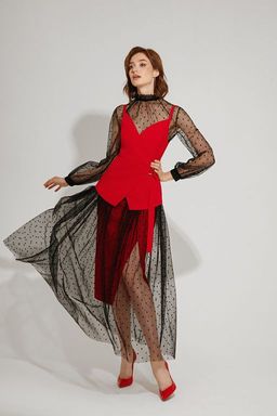 Юбка карандаш с разрезом на ноге "Соблазн"